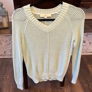 Loft 100% cotton open knit sweater XS Petite